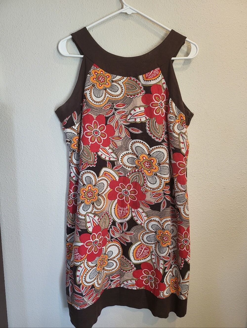 Vintage Robbie Bee Floral Linen Blend Dress Women's Size 12